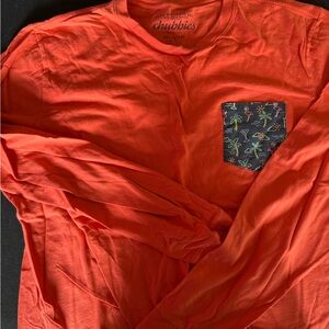 Chubbies Men's Vibrant Orange Long Sleeve with Tropical Pocket